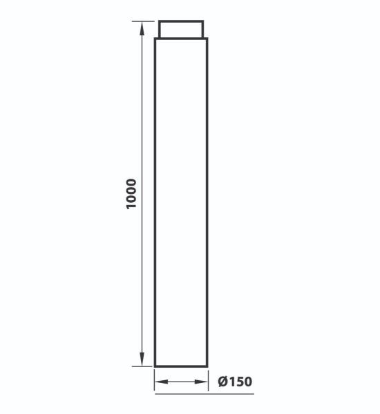 Aduro Rauchrohrverlängerung 1000 mm